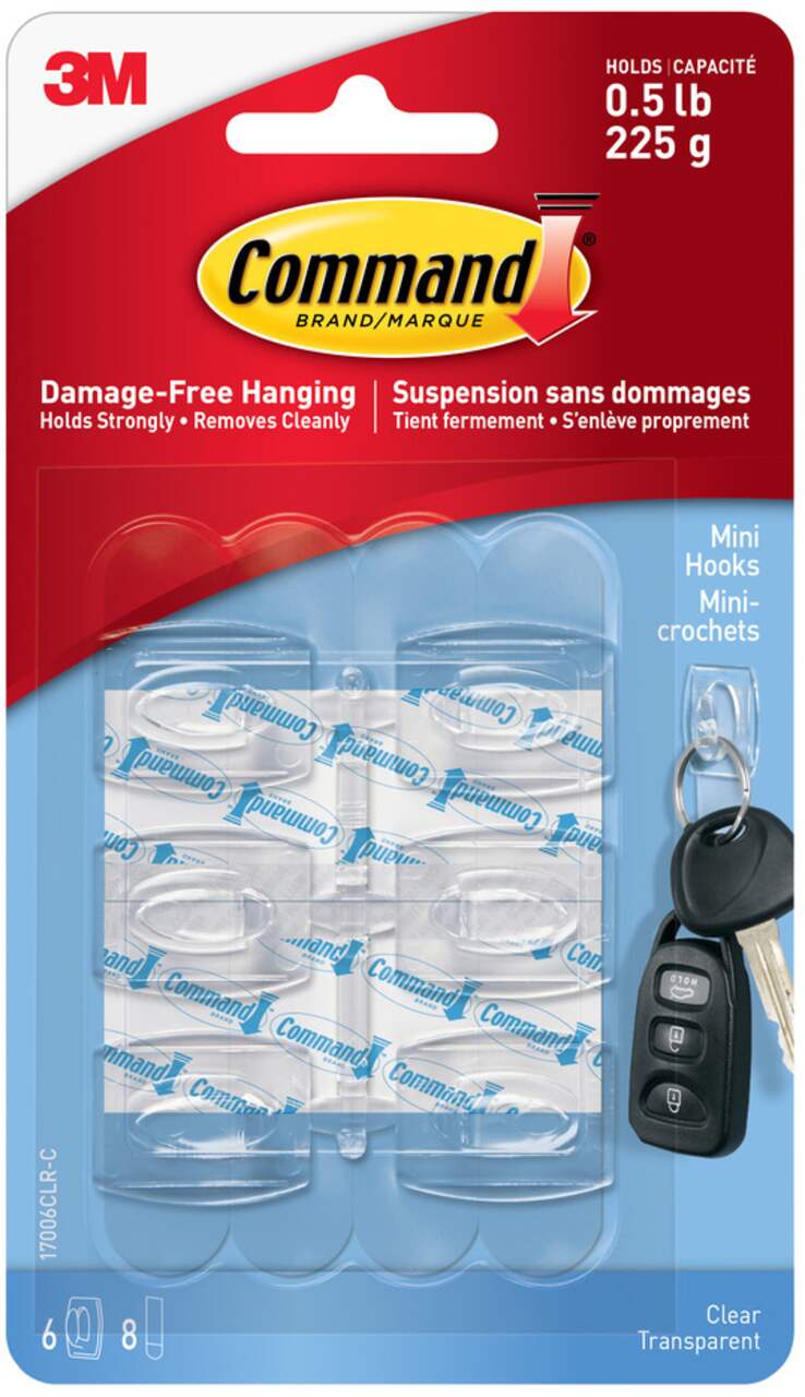 Command Clear Large Hook, Decorative, For All Weather Foam Strips