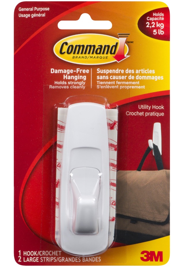 Command Removable SelfAdhesive Hooks, Large, White Canadian Tire