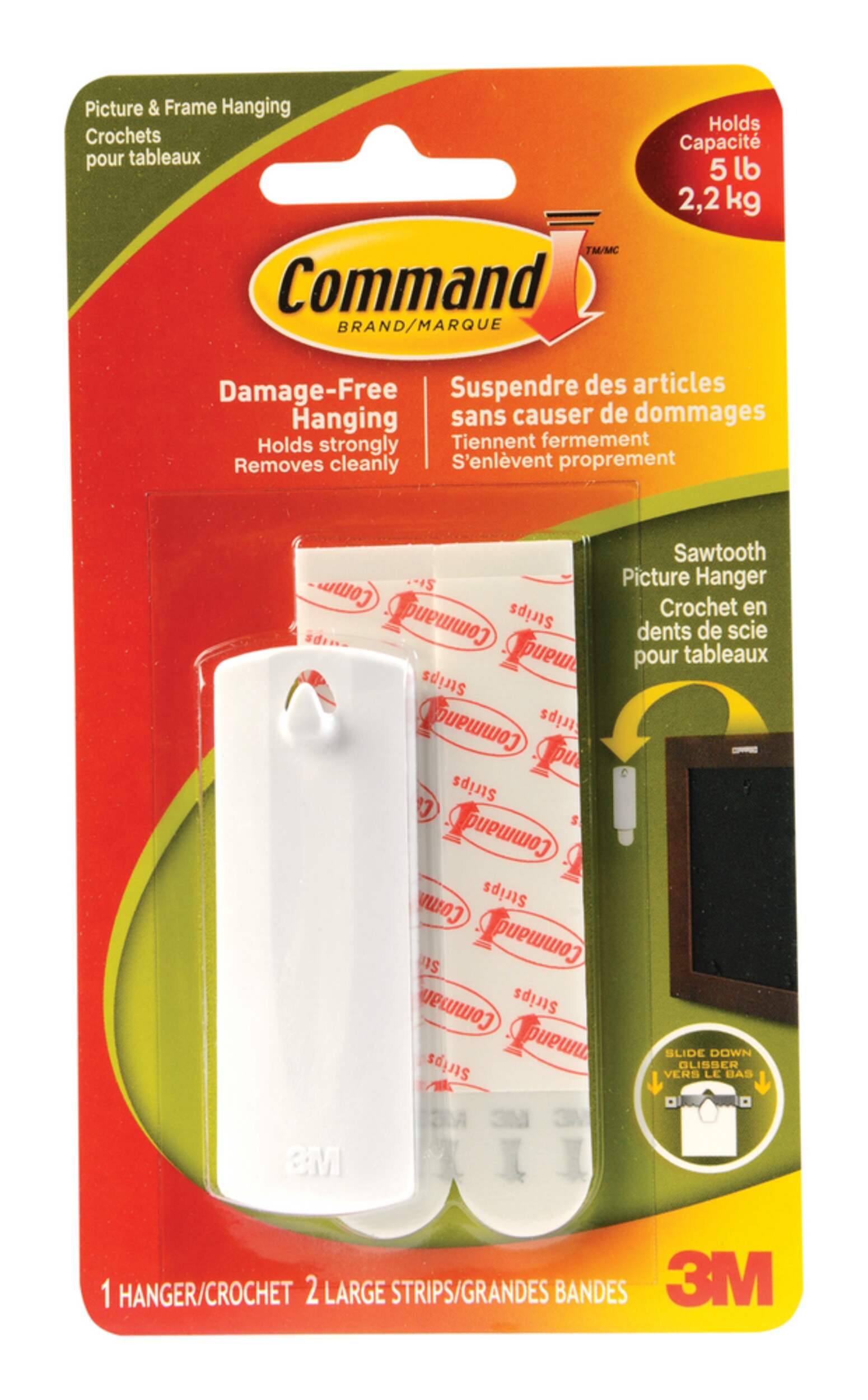 Command Removable Hook with Sawtooth Hanger, Damage Free Hanging, Reusable Canadian Tire