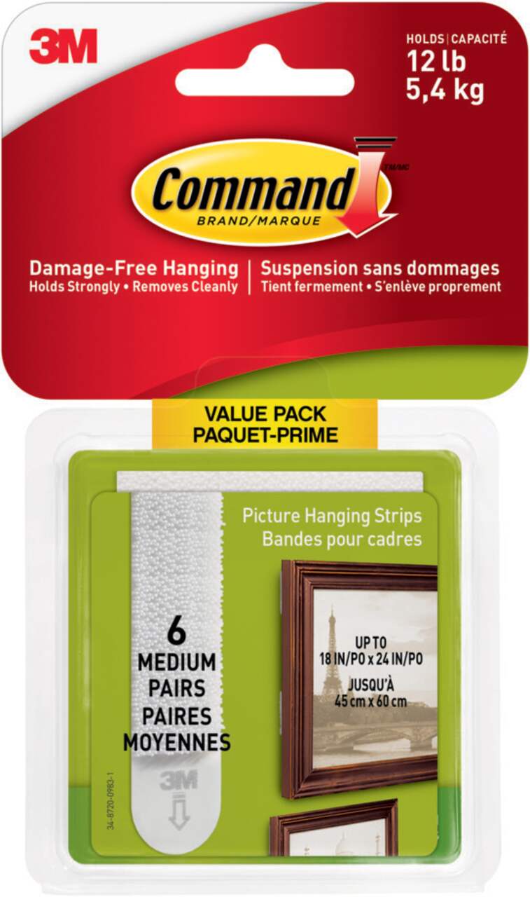 Picture Hanging Strips, Cabinet Pack, Removable, Holds Up to 6 lbs