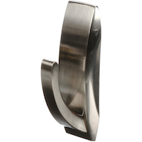 Command Large Elegant Decorative Metallic Hook with Adhesive Strips, Brushed Nickel, 5-lbs, 2 Strips Per Pack Front_Three_Fourths_Angled_Left