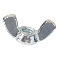 Écrou à oreilles métrique Hillman, style SP, fini zingué, choix de tailles Front_Elevated