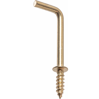 Hillman Brass-Plated Light Duty Square Hooks, 1-in Front_Angled_Left