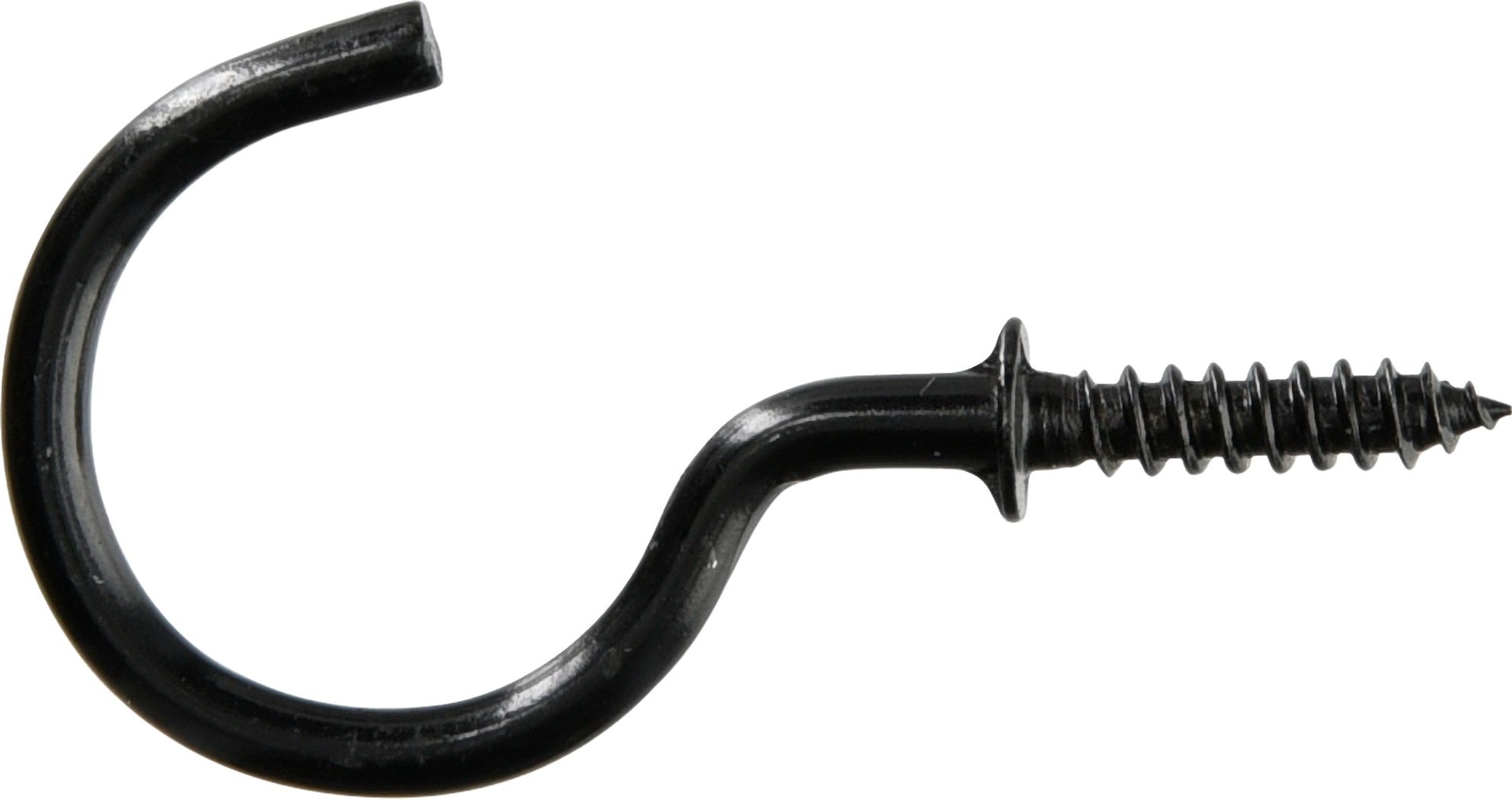 Hillman Mug Cup Hook, Half Hook Half Screw, Black, 7/8in, 40pk