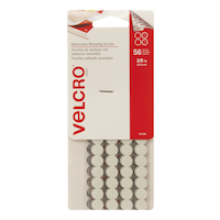 Velcro Removeable Adhesive Peel and Stick Mounting Circles, White, 3/8-in, 56-pk