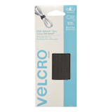 Velcro ONE-WRAP Adjustable Reusable Velcro Hook and Loop Ties with Tab, Black, 8 x 1/2-in, 5-pk Front_Flat