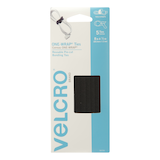 Velcro ONE-WRAP Adjustable Reusable Velcro Hook and Loop Ties, Black, 8 x 1/2-in, 5-pk Front_Flat