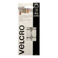 Velcro Industrial Strength Low Profile Heavy Duty Spots, 1 x 3/4-in, Assorted Colours, 10-pk Front_Flat