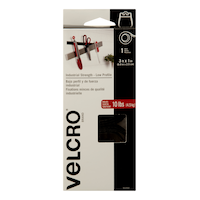 Velcro Industrial Strength Low Profile Heavy Duty Tape, Black, 10-lbs, 3-ft x 1-in, 1-pk Front_Flat