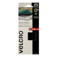 Velcro Industrial Strength Extreme Heavy Duty Tape, Black, 15-lbs, 4-ft x 1-in, 1-pk Front_Flat