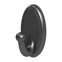 High & Mighty Large Oval Metal Hook, 25-lb Capacity, Assorted Colours Front_Three_Fourths_Angled_Left
