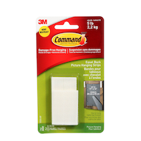 Command Adhesive Easel Back Picture Hanging Strips, White, 5-lbs, 2 Strips per Pack Front_Flat