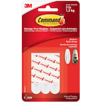 Command Medium General Purpose Refill Strips for Adhesive Hooks, White, 3-lbs, 9 Strips per Pack