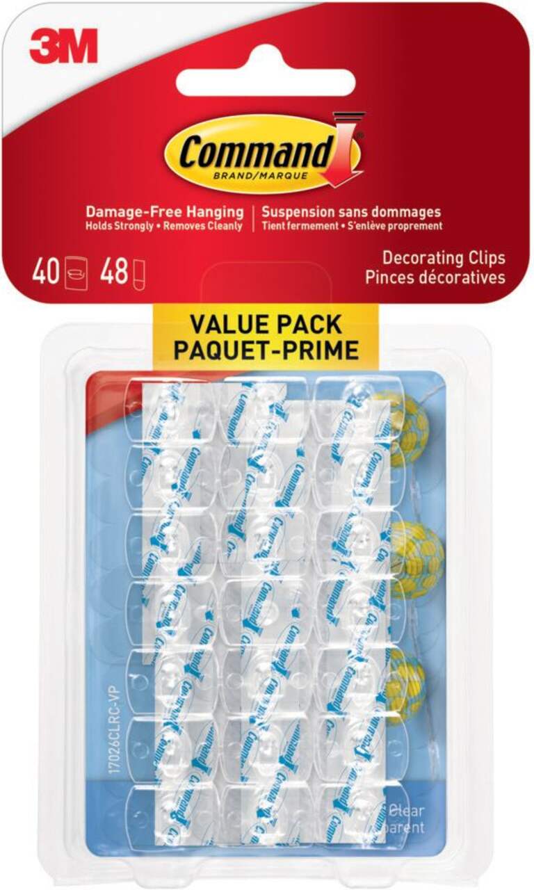 3M Command Mini Clear Hook (Holds)0.23kg, Pack of 6
