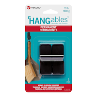 Velcro HANGables Permanent Small Adhesive Hooks Black, 2-lbs, 2-pk Front_Flat