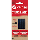 Velcro Adjustable Reusable All-Purpose Nylon Straps with Buckle, Black, 18  x 1-in, 2-pk
