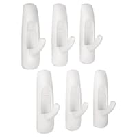 Command Medium Utility Hooks in Reclosable Package, Adhesive, No Surface Damage, 3-lb, 6 Strips per Pack