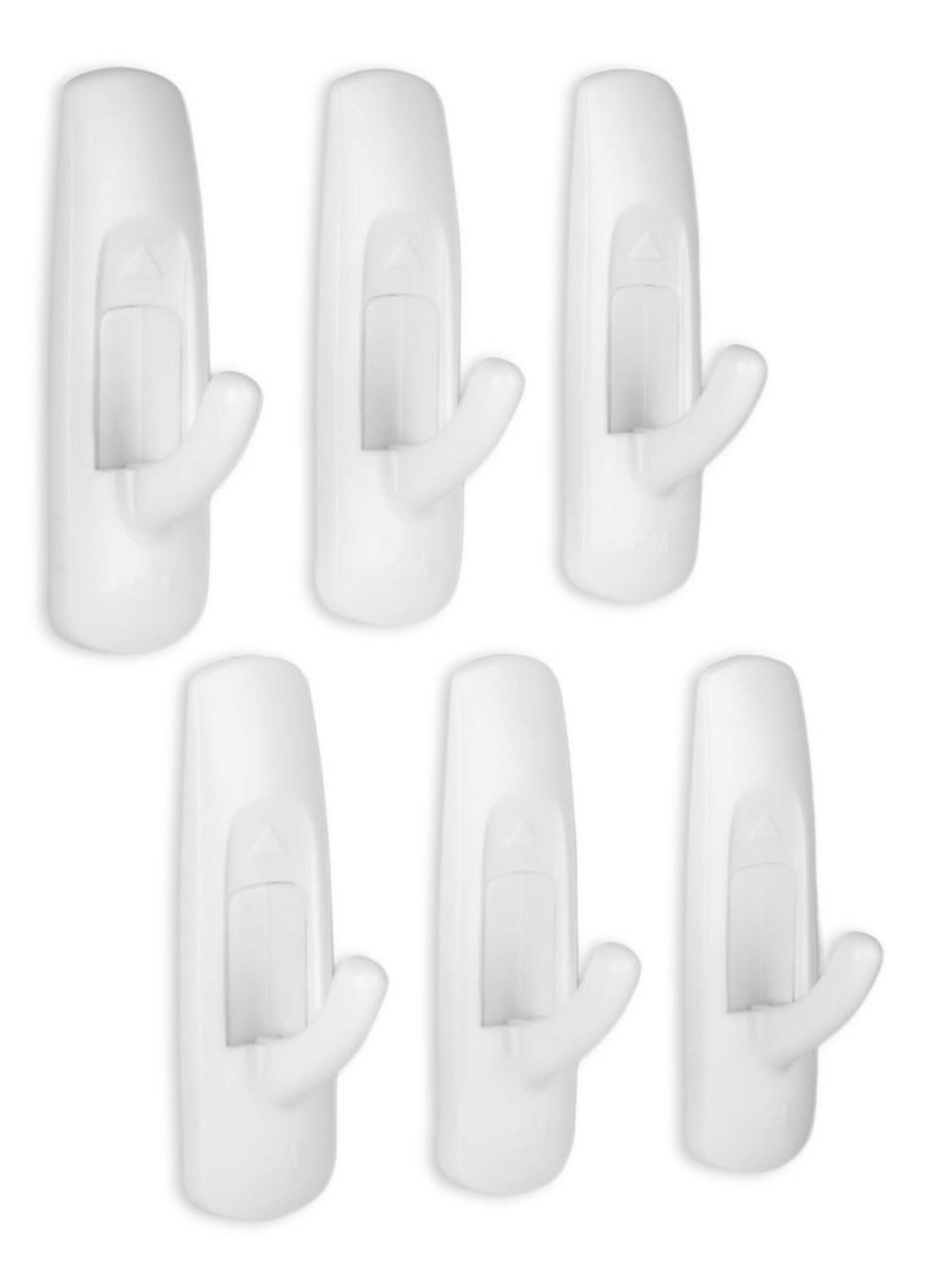 Command Medium Utility Hooks in Reclosable Package, Adhesive, No Surface Damage, 3-lb, 6 Strips per Pack Front_Three_Fourths_Angled_Right