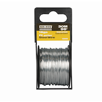 Câble en acier galvanisé de calibre 18 durable Ben-Mor, pour une utilisation intérieure et extérieure, argent, 98 pi