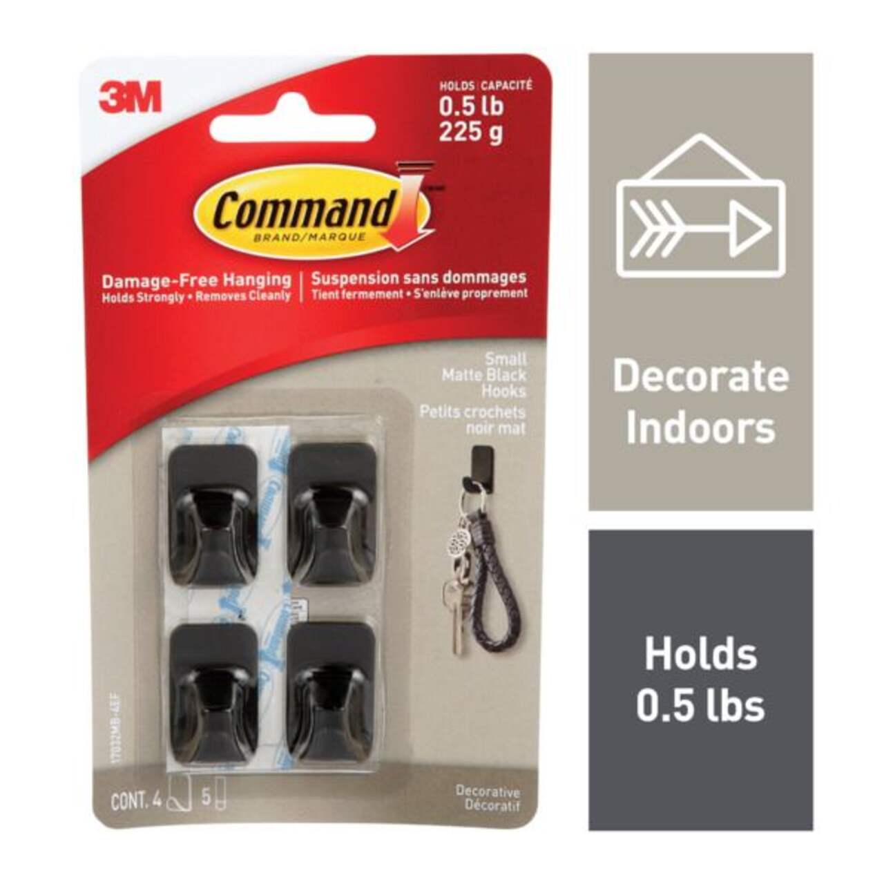 Command Mini Clear Hooks and Strips Work, Damage Free Hanging, 0.5-lb  Capacity
