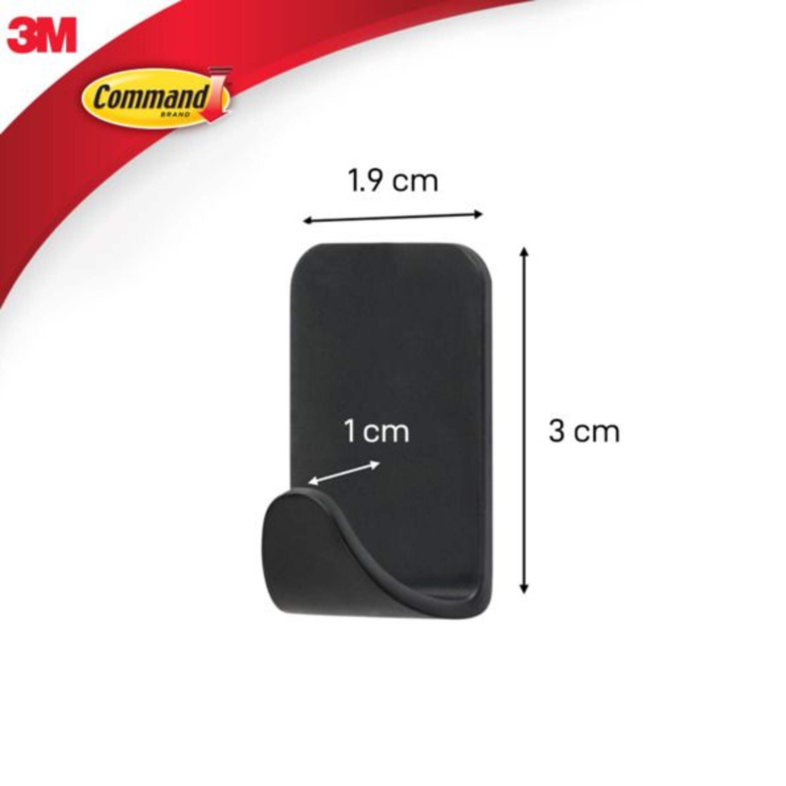 Command small decorative hooks with adhesive strips matte black 0 5
