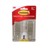 Command Medium Decorative Hooks with Adhesive Strips, Brushed Nickel, 3-lbs, 2 Strips per Pack Front_Elevated