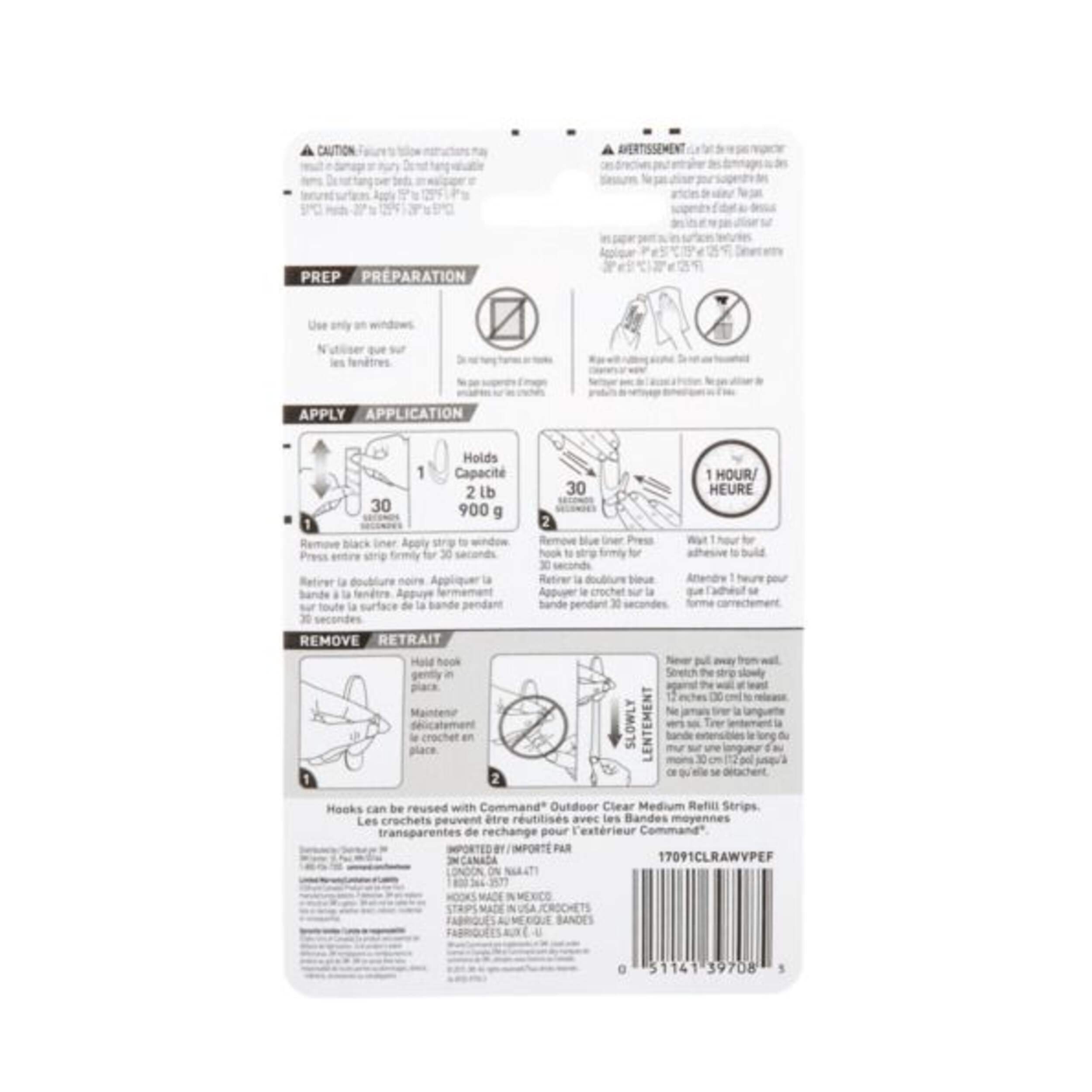 Command Outdoor Medium Window Hooks, No Surface Damage, 5 Hooks per Pack Back_Flat