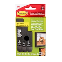 Command™ Black Picture Hanging Strip Mixed Pack, 17218BLK-16EF, 16 Pairs Front_Flat