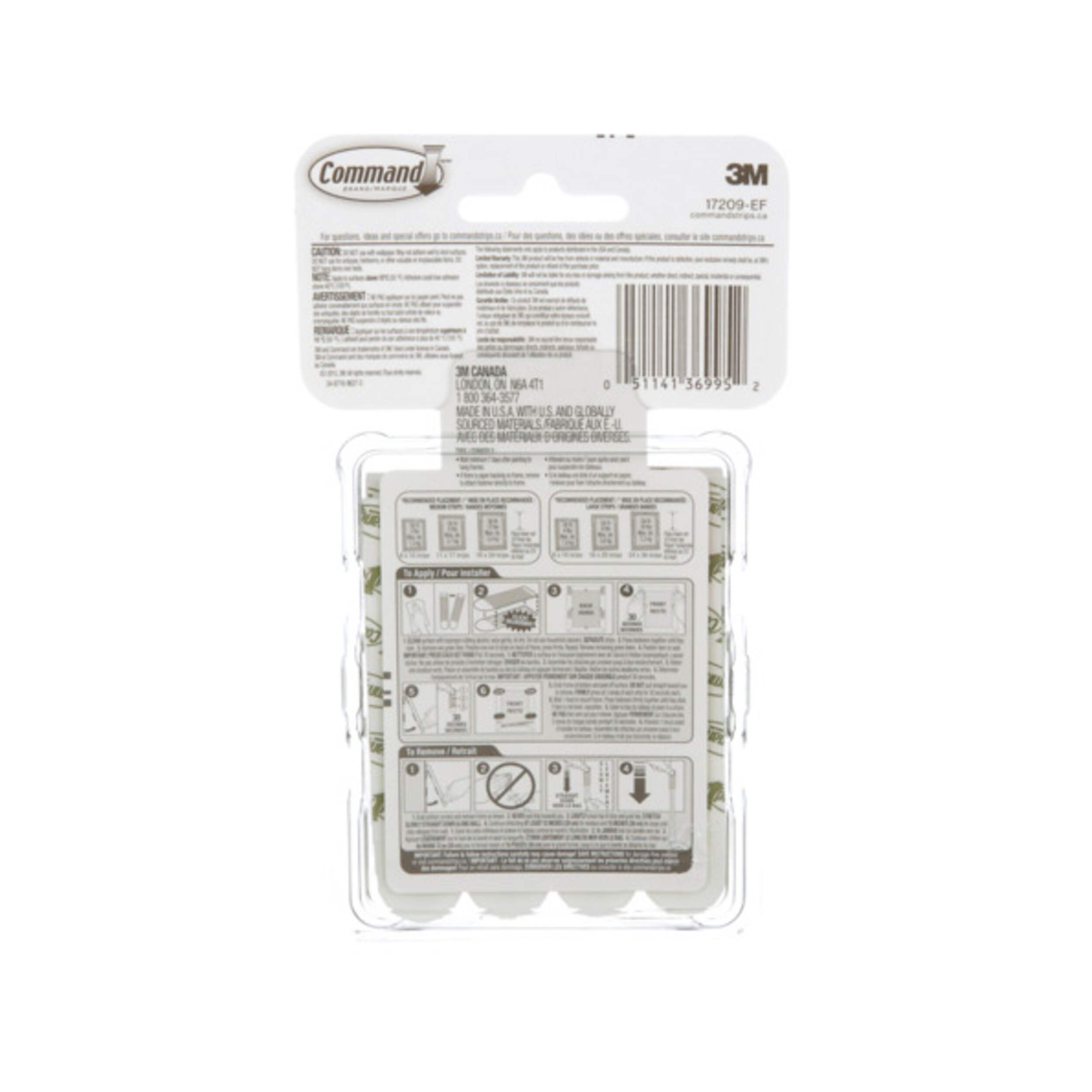 Command Adhesive Picture Hanging Strips Value Pack, White, 12-lbs to 16-lbs, Assorted Sizes, 24 Strips per Pack Back_Flat