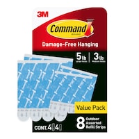 Command  8-Piece 5-lb Medium and Large White All Weather Outdoor & Bath Damage Free Hanging Strips Front_Flat