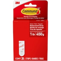 Command 20-Piece 1-lb White Small Damage Free Foam Replacement Strips Front_Flat