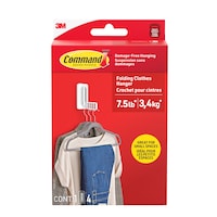 Command 7.5-lb Large White Damage Free Folding Clothes Hanger Front_Flat