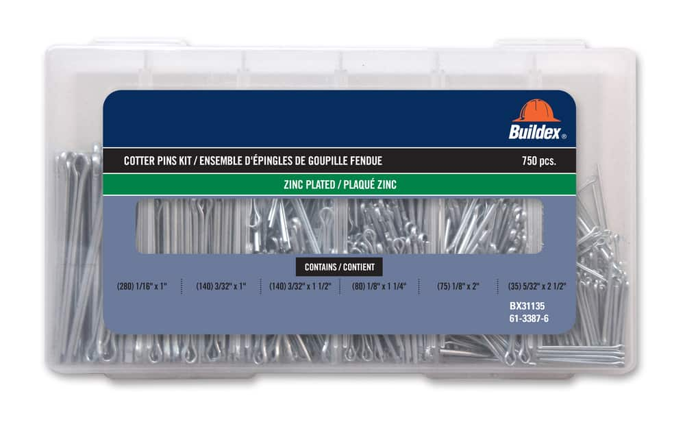 Buildex Zinc Plated Cotter Pin Pack 750 Pcs Canadian Tire 