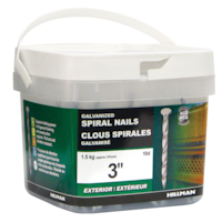 Hillman Galvanized Spiral Interior Framing Nail, For General Framing, Reusable, Bright Finish, 3-in