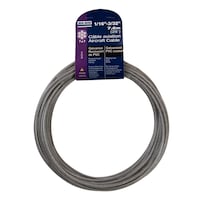 Ben-Mor PVC Coated Galvanized Steel Aircraft Cable, 7 x 7 Construction, 1/16-in to 3/32-in x 25-ft