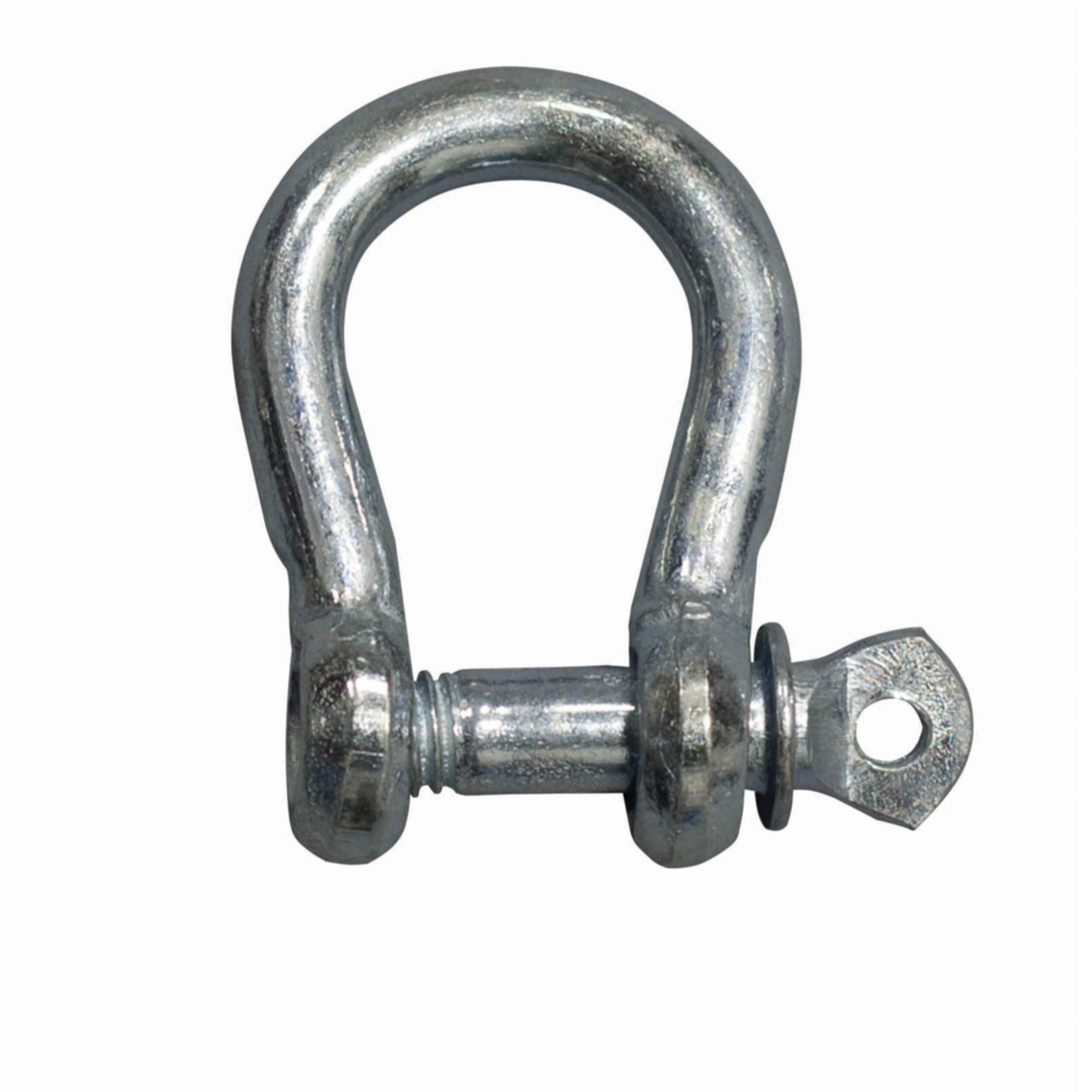 Ben-Mor Shackle Bow with Screw Pin, Forged Steel, Zinc-Plated, 3/16-in, 2-pc Front_Flat