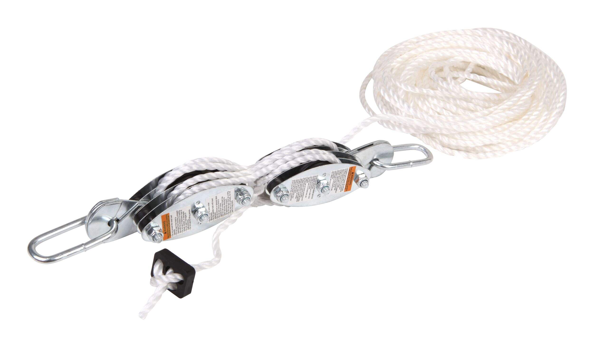 Certified Rope Hoist, Heavy Duty, Zinc-Plated, Double Grip, Polypropylene Rope, 1000-lb Capacity Front_Angled_Left