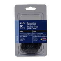 Ben-Mor Decorative Oval Chain #10, Black, 8-ft Front_Flat