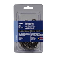 Ben-Mor Decorative Oil Rubbed Oval Chain, Bronze, 8-ft Front_Flat