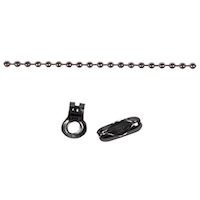 Chaînette à boules Ben-Mor n<lt/>sup<gt/>o<lt/>sup<gt/> 10 avec 2 raccords de chaînette et 2 liens d'extrémité pour éviers, baignoires, ventilateurs de plafond et luminaires, chromé, 2 pi