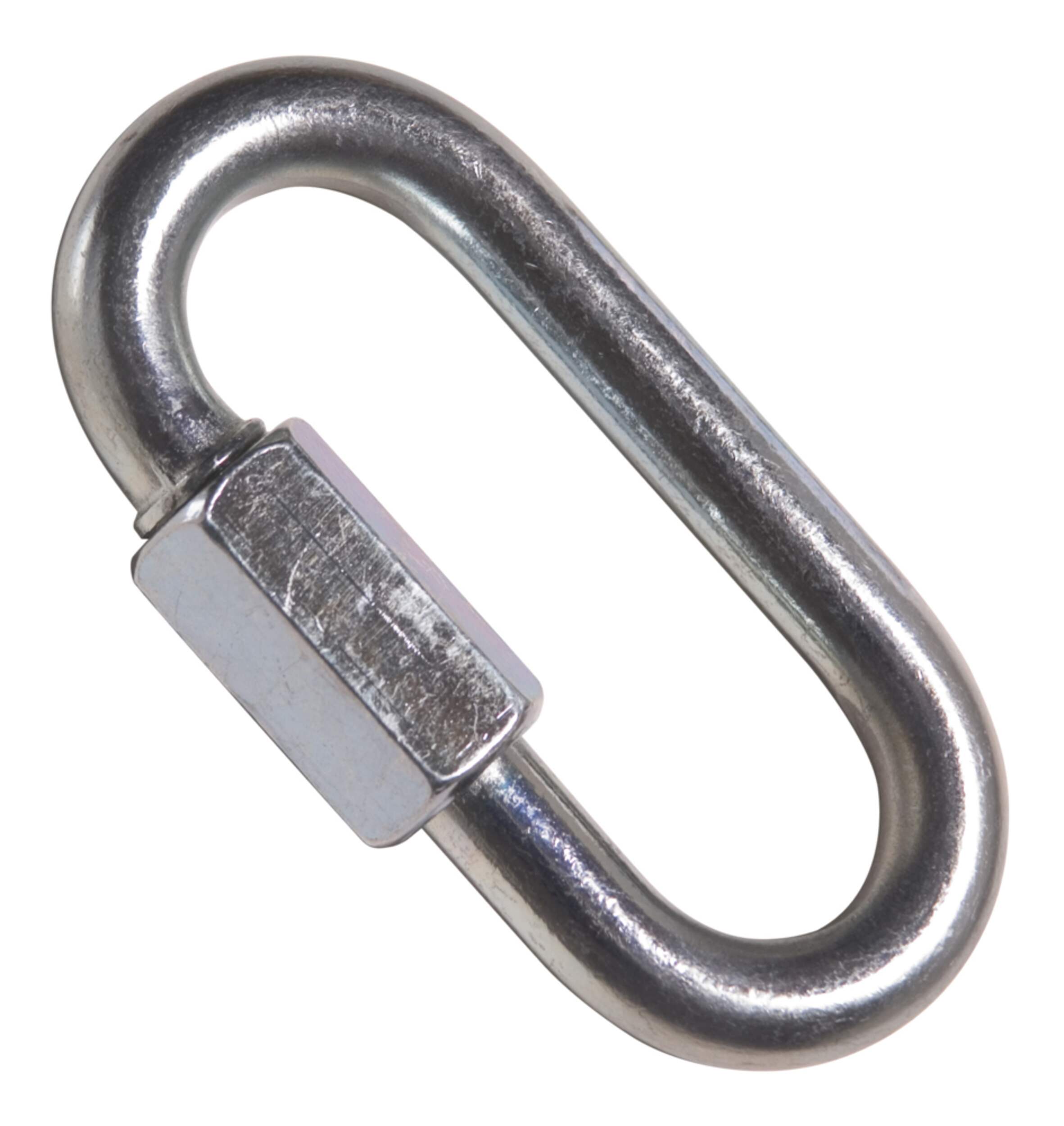 Ben-Mor Connection Quick Links, 640-lb Load Capacity, Zinc-Plated, 1/4-in, 10-pc Front_Angled_Left