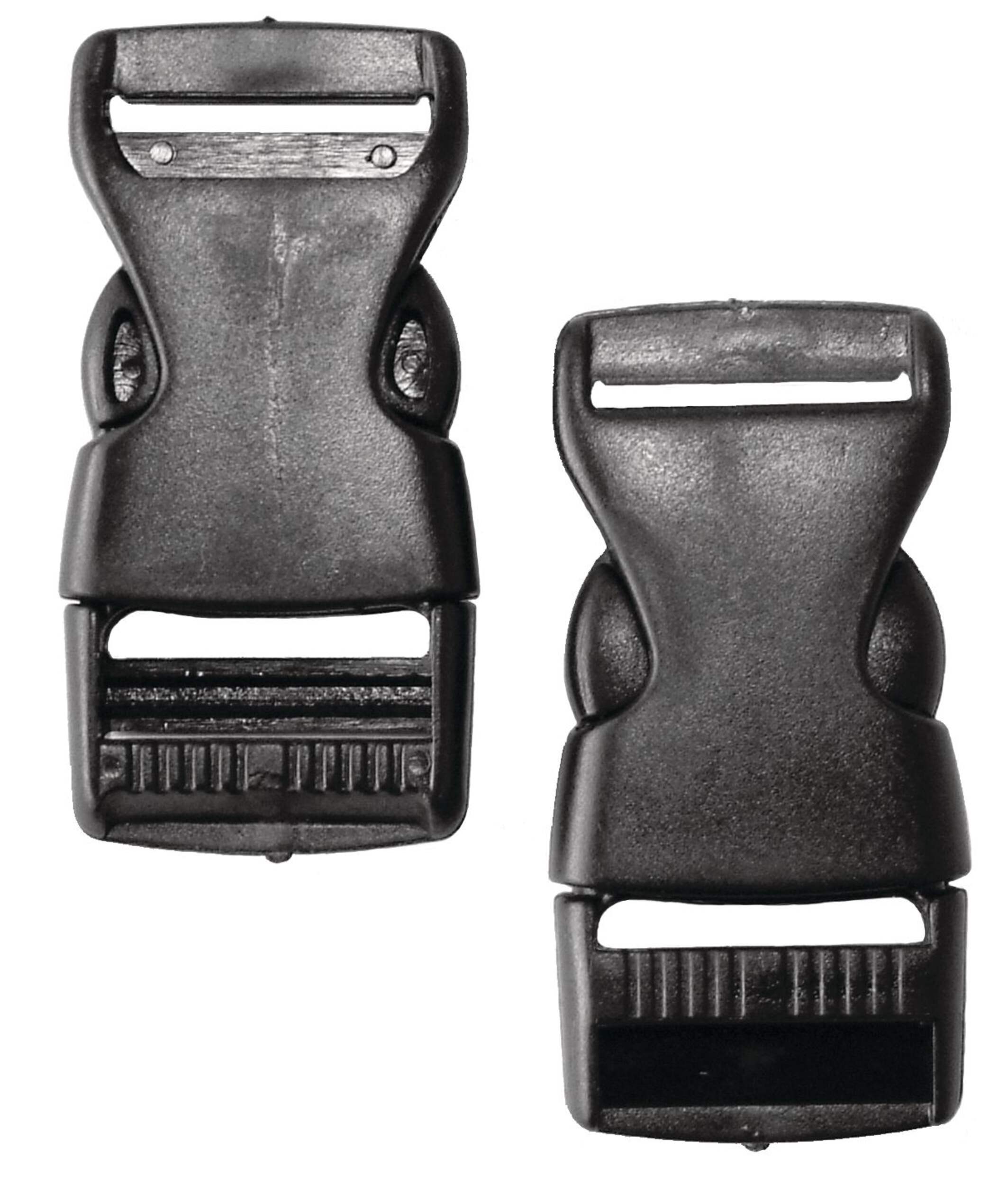 Ben-Mor Side-Release Buckles, Adjustable, Easy Snap and Release, Positive Locking, Black, 2-pk Composite_or_Mixed