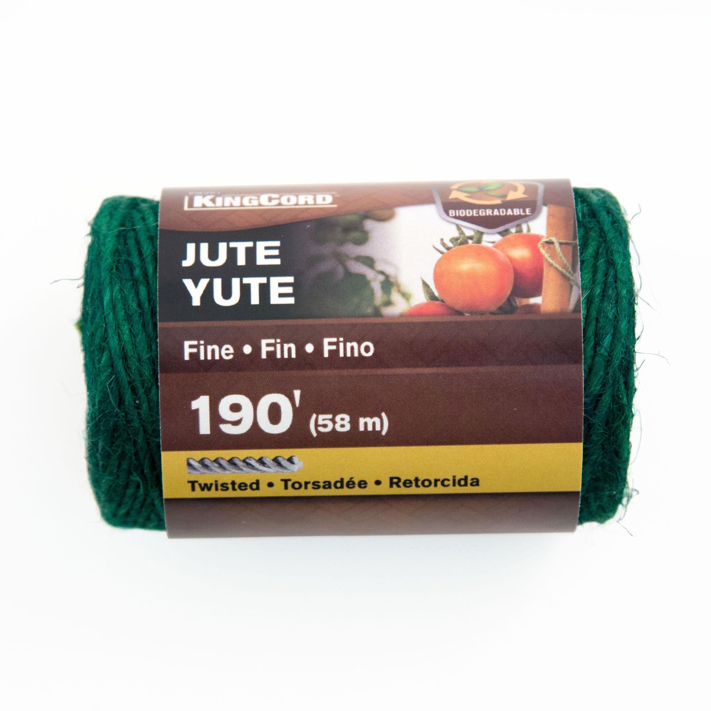 KingCord Jute Long Spool Twine, 100 Natural, Green, 190ft Canadian Tire