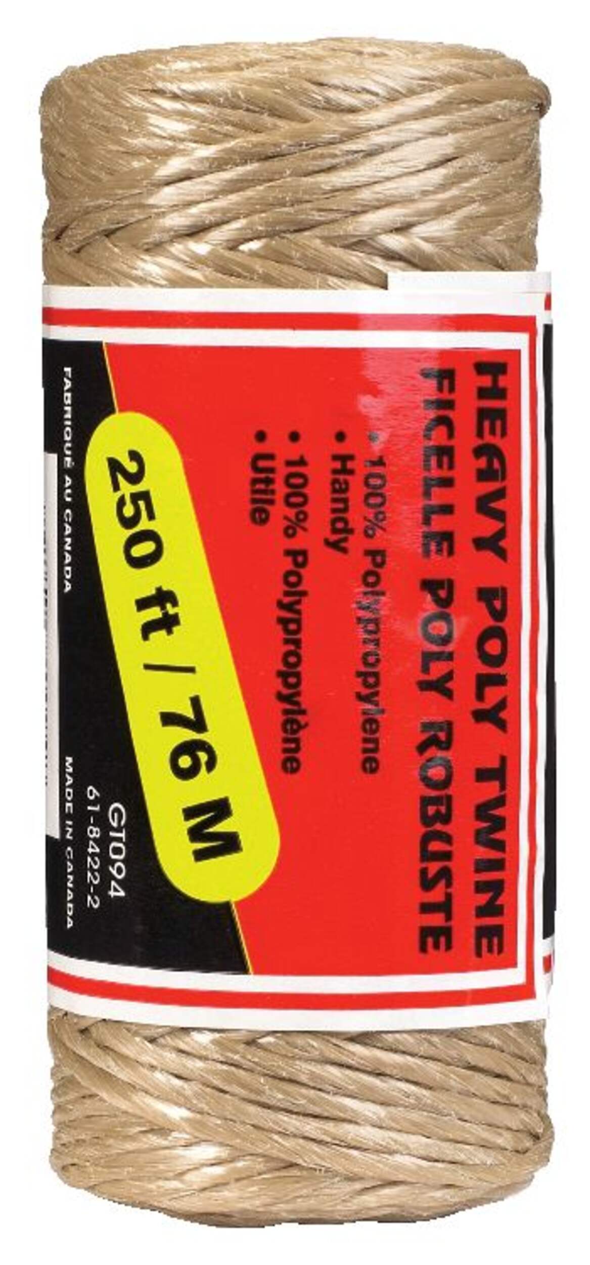 KingCord Heavy Duty Parcel Twine, 100 Polypropylene, Brown, 250ft