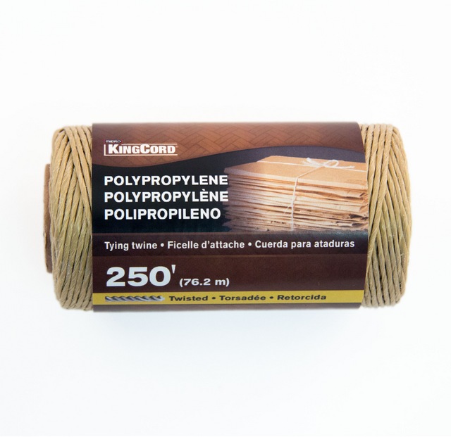 KingCord Heavy Duty Parcel Twine, 100 Polypropylene, Brown, 250ft
