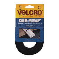 Velcro ONE-WRAP Heavy Duty Nylon Velcro Straps, Black, 12-ft x 3/4-in, 1-pk Front_Flat