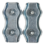 Ben-Mor Double Wire Rope Clamps, Zinc-Plated, Assorted Sizes, 2-pc Front_Flat