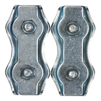 Ben-Mor Double Wire Rope Clamps, Zinc-Plated, Assorted Sizes, 2-pc Front_Flat