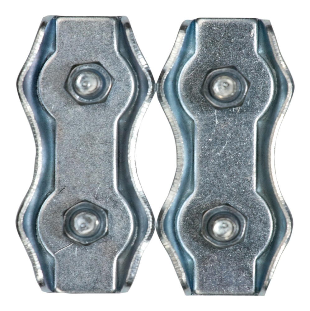 BenMor Double Wire Rope Clamps, ZincPlated, Assorted Sizes, 2pc