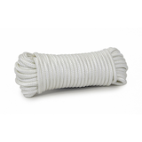 Ben-Mor Nylon Diamond Braided Rope, Abrasion Resistance, SWL-135lbs, White, 3/8-in x 50-ft Front_Angled_Right